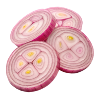 Onion slices vibrant pink color isolated on transparent background png