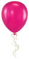 Pink balloon with yellow ribbon. Isolated on transparent background png