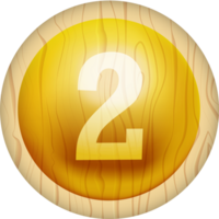 Number 2, 3D Circle Wood Label Lettering png