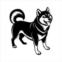 Cute Shiba Inu Playing Standing vector