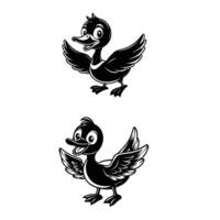 Duck With Big Eyes Vectors. vector