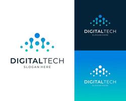 Molecule Molecular Connection Growth Digital Technology Innovation Logo Design Illustration vector
