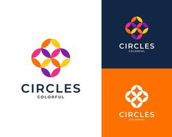 Abstract Circle Circular Round Connect Colorful Geometric Modern Logo Design Illustration vector