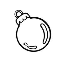 black and white line christmas toy ball element hands vector