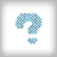 Modern star letter question Mark logo. All letters are in stripe form. vector