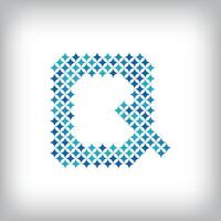 Modern star letter Q logo. All numbers are in line strip form. vector