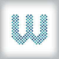 Modern star letter W logo. All numbers are in line strip form. vector