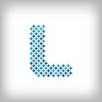 Modern star letter L logo. All numbers are in line strip form. vector