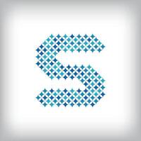 Modern star letter S logo. All numbers are in line strip form. vector
