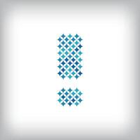 Modern star letter Exclamation Mark logo. All letters are in stripe form vector
