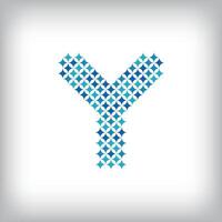 Modern star letter Y logo. All numbers are in line strip form. vector