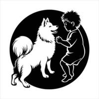 Samoyed Dog Playing vector