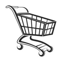 stylized shopping cart graphic vector