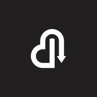 letter d loop point arrow simple geometric logo vector
