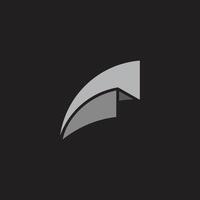 curves motion 3d flat paper fold simple logo vector