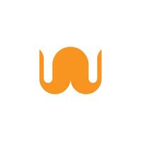 letter nw abstract negative sapce simple geometric logo vector