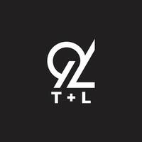 letter tl abstract loop round logo vector
