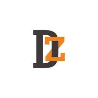 letter dz linked overlap colorful simple logo vector