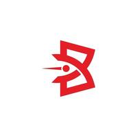 letter b red rocket simple abstract geometric logo vector