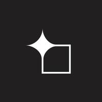 shine square frame simple geometric logo vector