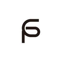 letter pg linked circles linear geometric logo vector