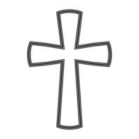 Ornate Christian Cross with Double Outline vector