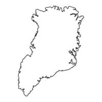 Outline Map of Greenland, Largest Island on Earth vector