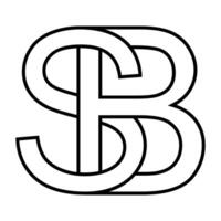 Logo sign sb bs icon, double letters logotype s b vector