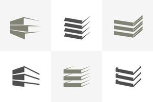 Layers icon logo background set board paper isolated . vector