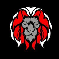 Design Lion head for template logo with black background vector