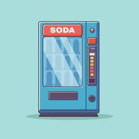Vending Machine Soft Drink Soda Cartoon Icon Illustration. Vending Machine Icon Concept Isolated Premium . Flat Cartoon Style vector