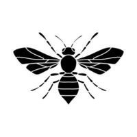 black and white bee vector