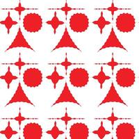 Minimalist Grid of Red Geometric Shapes on White Background vector