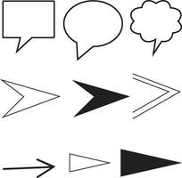 Minimalist Arrow and Speech Bubble Design for Modern Graphics vector