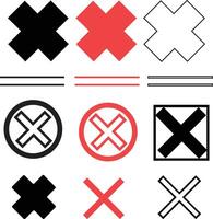 Minimalist Grid of Black and White Icons with Geometric Designs vector