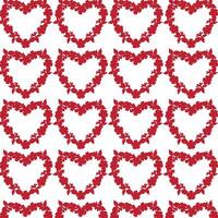 Red Heart-Shaped Designs with Intricate Floral and Leaf Patterns on White Background vector