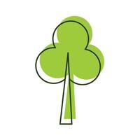 linear illustration of an eco-tree icon on a white background. vector