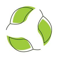 linear illustration of the eco-tree leaves icon on a white background. vector