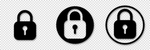 Padlock icon set featuring safety designs. Security symbols for various themes. vector