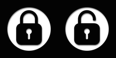 Set of padlock icons with locked and unlocked symbols. Safety and security concepts included. vector