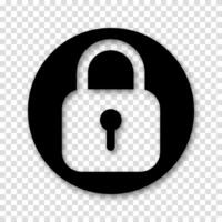 Lock icon showcasing reliability and safety. Padlock sign for secure and private themes. vector