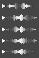 Voice message. Audio wave icon sound song podcast set on gray isolated background. vector