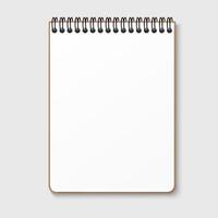 Notepad with a horizontal spring spiral. Notebook with a blank white sheet. vector
