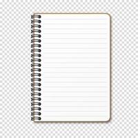 Notepad with a vertical spring spiral. Notebook with a lined sheet. Isolated illustration vector