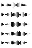 Audio wave icon sound song podcast set on white isolated background. Voice message. Illustration. vector