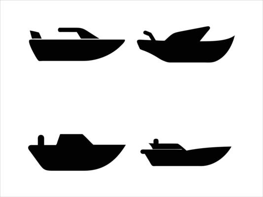 Simple Black Boat Icons