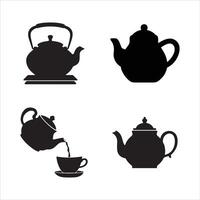 Minimalist Teapot Designs in Black vector