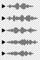 Audio wave icon sound song podcast set on white background. Voice message. Digital illustration. vector