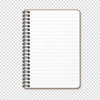 Notepad with a vertical spring spiral. Notebook with a dotted sheet. vector
