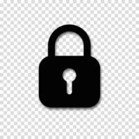 Lock icon illustrating security and privacy. Padlock marker for safety concepts. vector